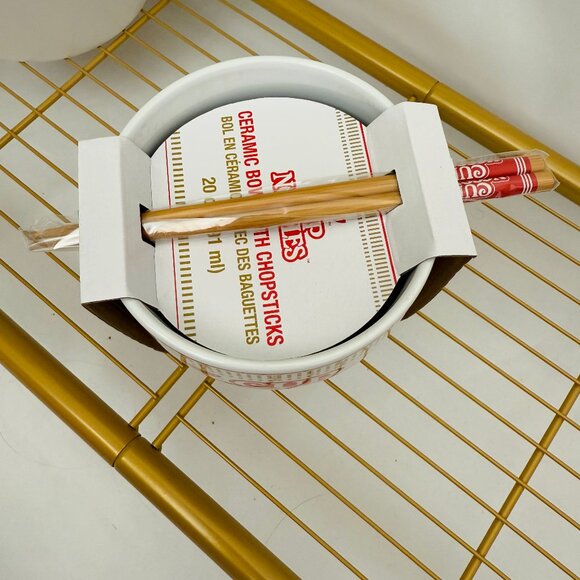 NWT Cup Noodles Ceramic Ramen Noodle Rice Bowl w/Chopsticks! - Picture 3 of 6